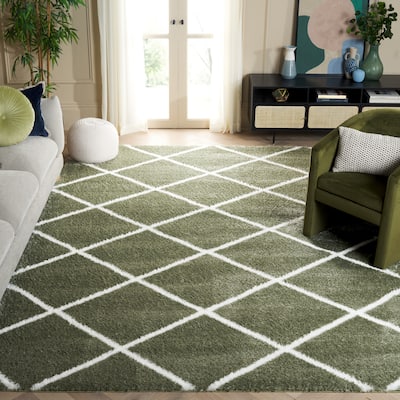 SAFAVIEH Tahoe Shag Margareth Trellis 1.2-inch Thick Rug
