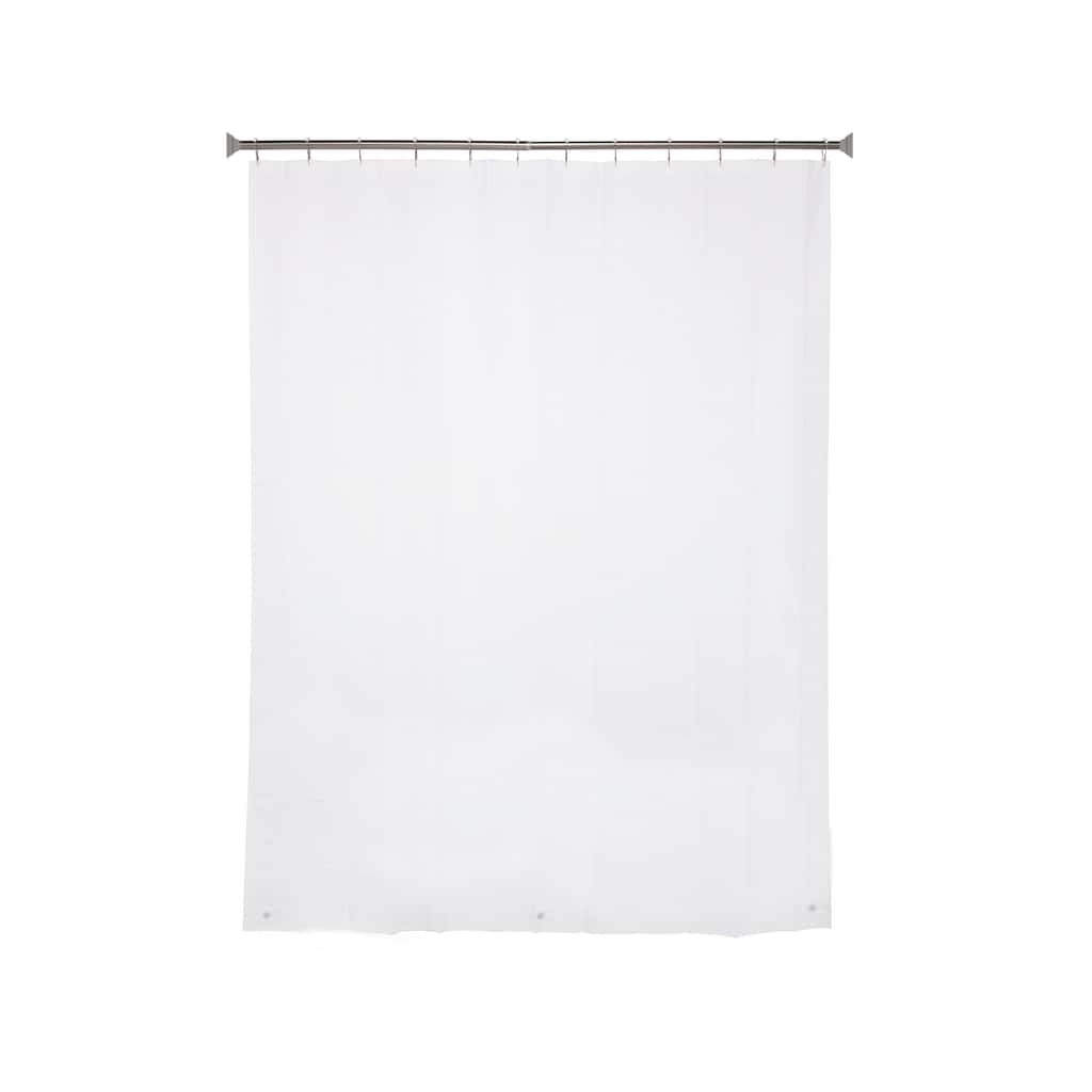 Kenney Medium Weight PEVA Shower Curtain Liner & Beaded Roller Ring Set, 70" W x 72" H