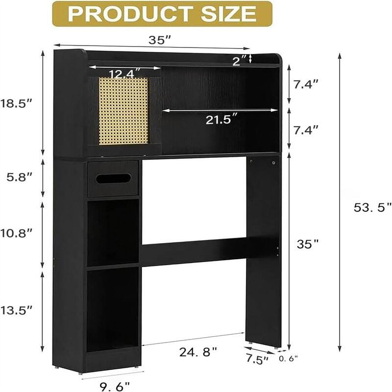 Over The Toilet Storage - 8"D x 35"W x 53"H