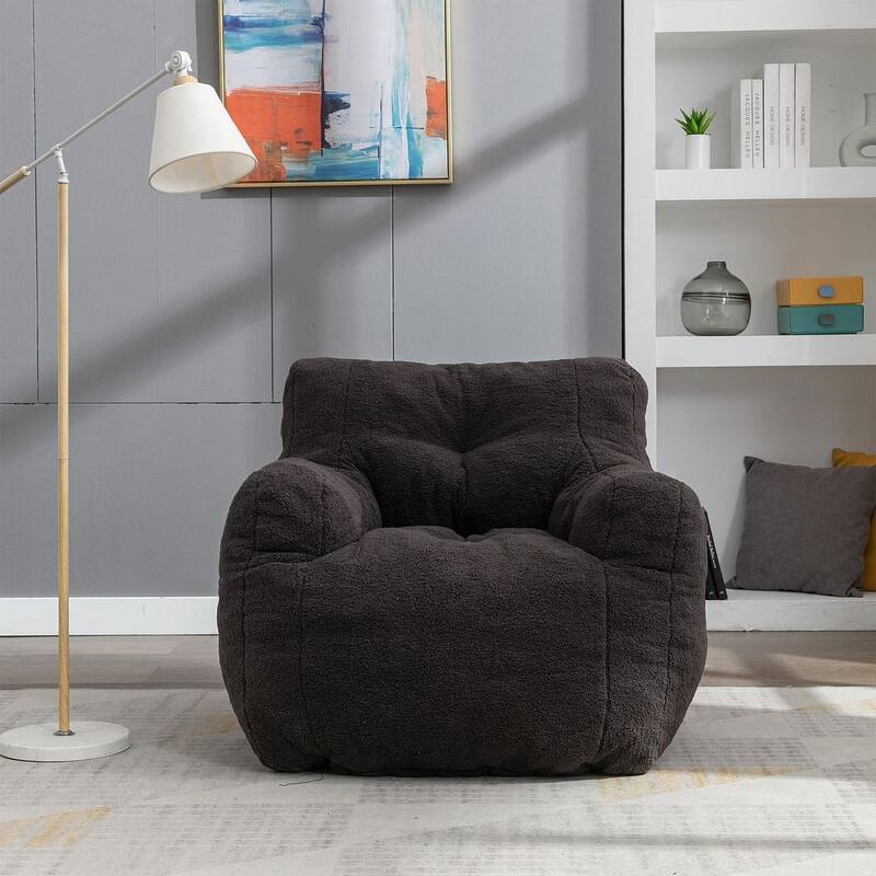 Modern & Elegant Bean Bag Chair | High Resilience Foam | Teddy Fabric or Cotton Linen | Versatile Lounge Seating