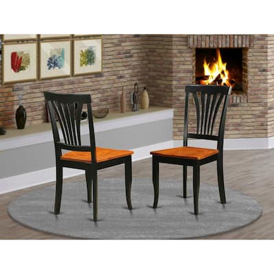 Dining Chairs with Hardwood Frame - Black and Cherry Finish, Comfortable Kitchen Seating, Set of 2 - 18