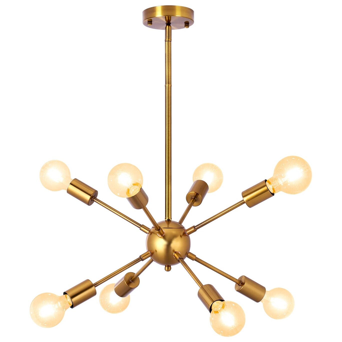 Sputnik Chandeliers Gold, 8 Lights Modern Sputnik Lighting Fixture with Adjustable Height for Dining Room, Living Room