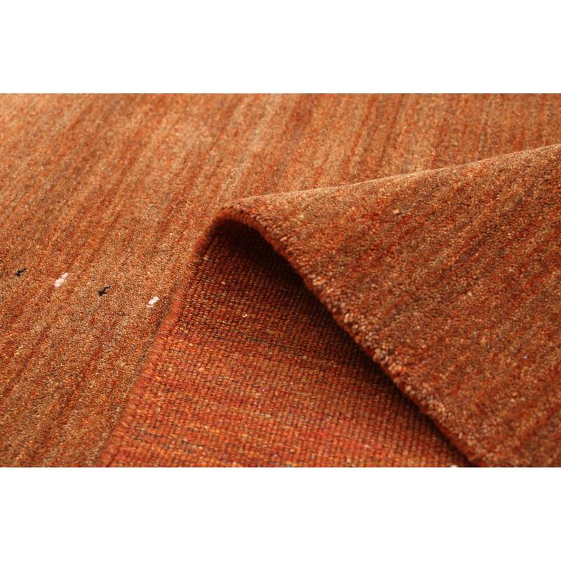ECARPETGALLERY Hand Loomed Kashkuli Gabbeh Burnt Orange Wool Rug - 5'1 x 7'9