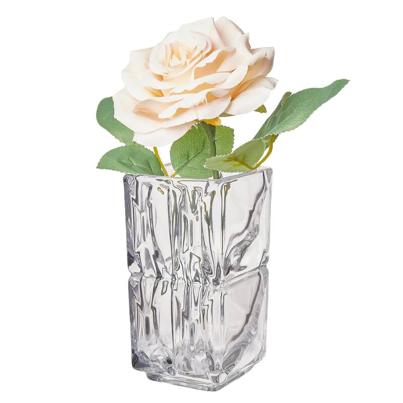 Javlergo Clear Glass Flower Vases for Centerpiece Table Indoor Desk Decor, Crystal Vase, Flower Vase Thickening Design Suitable