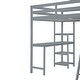 preview thumbnail 12 of 24, Multifunctional Design Loft Bed with Ladder, Guardrails, Wardrobe, Desk and Shelves, Full Size