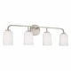 preview thumbnail 1 of 10, Lawson 4-light Bath/ Vanity Fixture w/ Soft White Glass Brushed Nickel