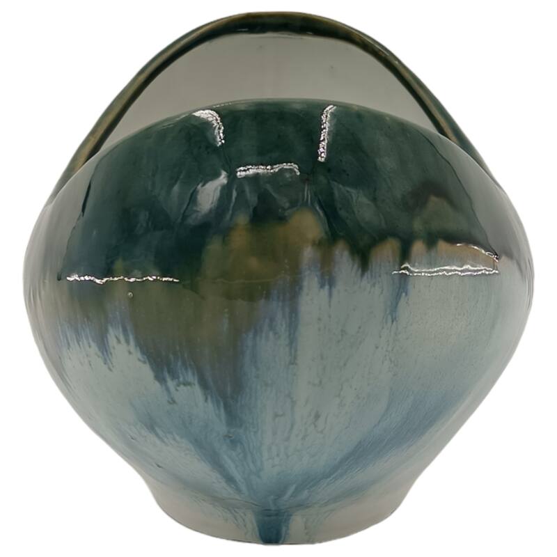 Decorative Ceramic Curve Glazed Ombre Bowl for Home Decor - 15", Multi