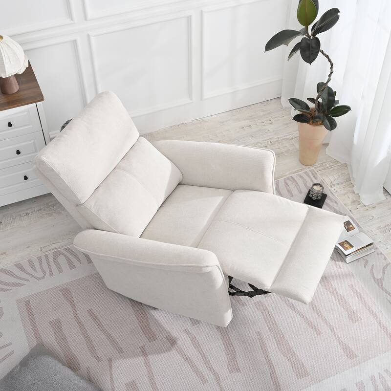 Manual Rocker Recliner Chair For Adults,Manual Rocking Glider Recliner,Fabric Nursery Chair,Single Sofa Recliner,Wide Armrests