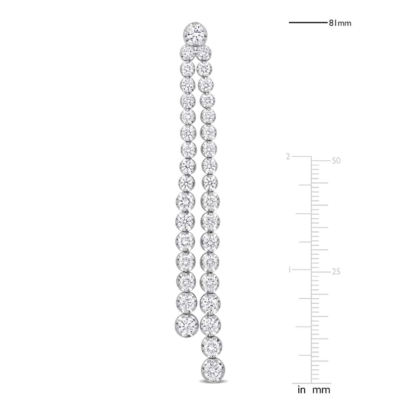 Miadora 8 1/4ct TDW Diamond Linear Drop Earrings in 14k White Gold