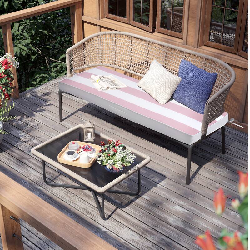 Pellebant Outdoor Settee Bench Cushion for Patio Swing Loveseat - 1PC
