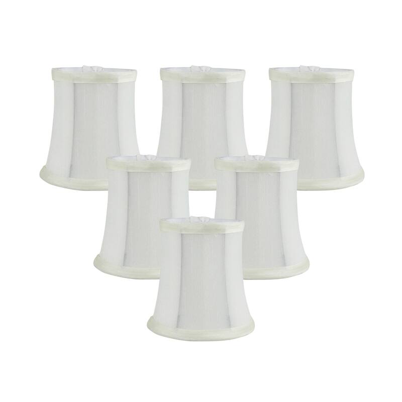 Meriville Chandelier Lamp Shades, 3-inch by 4.5-inch by 4.5-inch, Clip-on - Set of 6 - Eggshell