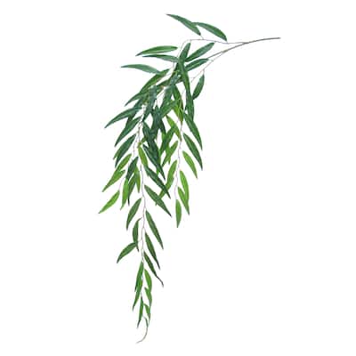 Set of 6 Artificial Weeping Willow Eucalyptus Leaf Hanging Plant Greenery Foliage Spray 46in - 46" L x 11" W x 0.5" DP
