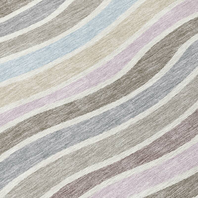 Machine Washable Indoor/ Outdoor Contemporary Stripe Chantille Rug