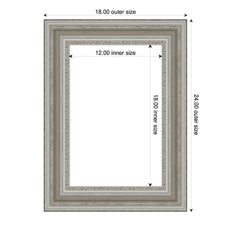 Amanti Art Parlor Black Framed Dry Erase Magnetic Board - 18 x 24 in - Parlor Silver