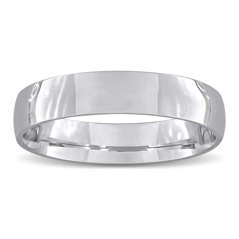Miadora 4mm Polished Finish Wedding Band in 14k White Gold