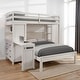 preview thumbnail 1 of 5, Furniture of America Elyra Modern Twin Over Full 3-in-1 White Solid Pinewood Loft Bed with Bookcase, Desk and USB Port White
