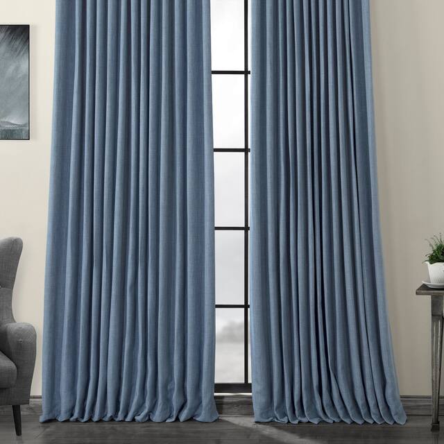 Exclusive Fabrics Faux Linen Extra Wide Room Darkening Curtain Panel