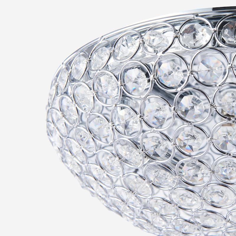 CO-Z 12-inch 2 Light Crystal Chandelier Flush Mount Ceiling Light - Transparent