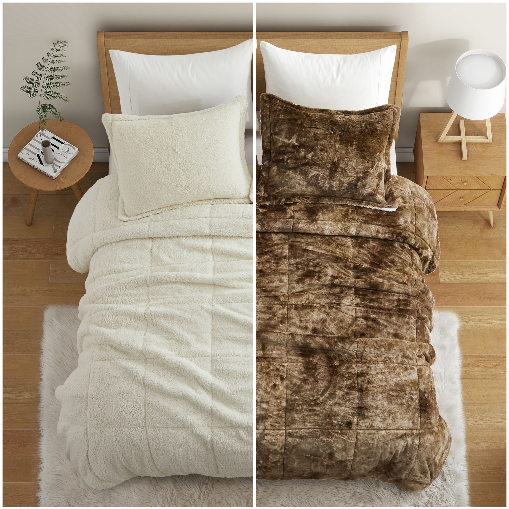 Sherpa faux online fur comforter