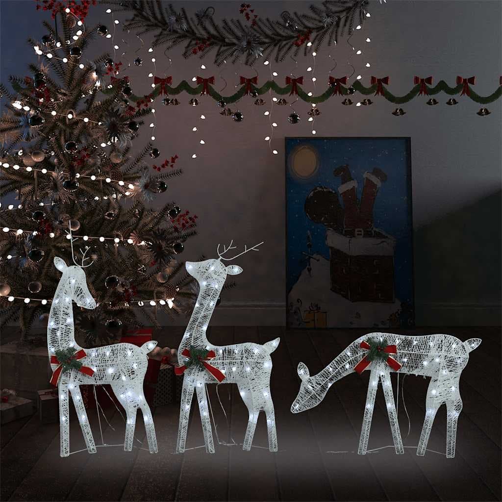 vidaXL Christmas Decoration Reindeer Family Christmas Lighting with LEDs Mesh