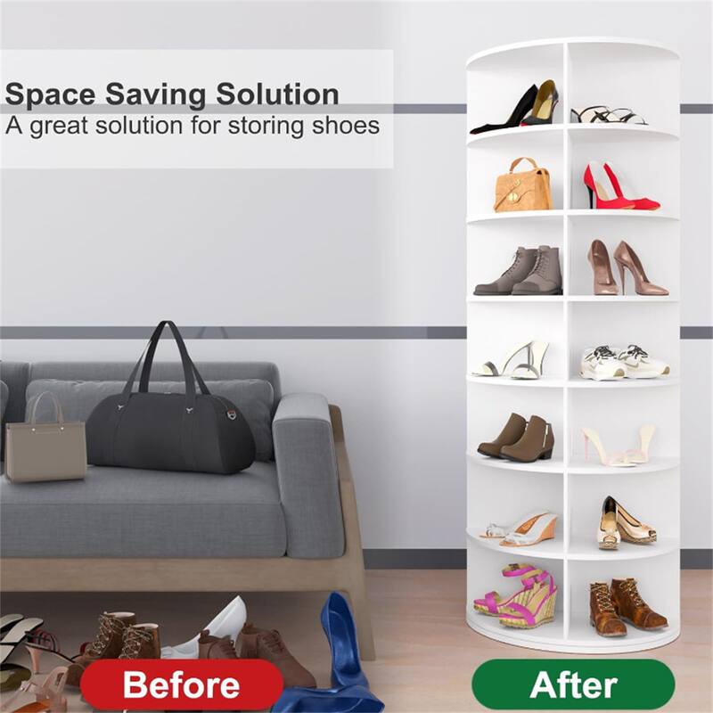 7 Tier Plastic 360 Degree Rotating Shoe Rack for Entryway