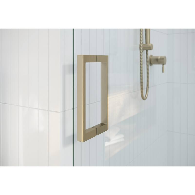 Glass Warehouse 64 in. x 78 in. Sliding Frameless Shower Door with Square Hardware