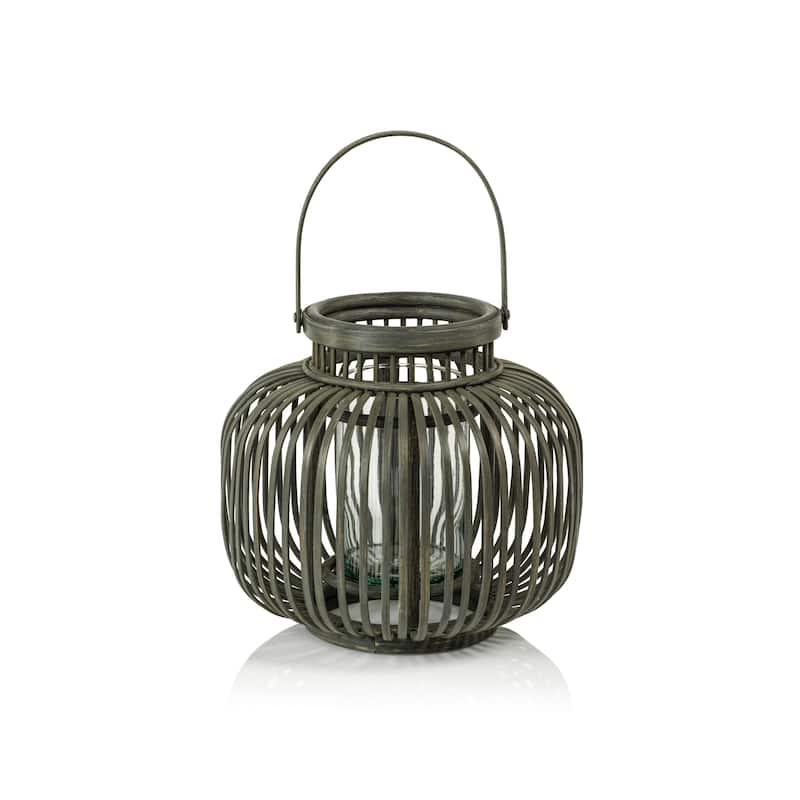 Dumai Gray Bamboo Decorative Lantern