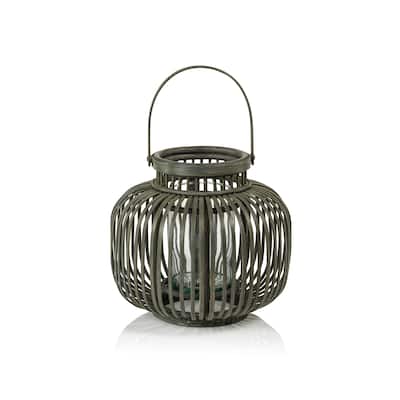 Dumai Gray Bamboo Decorative Lantern