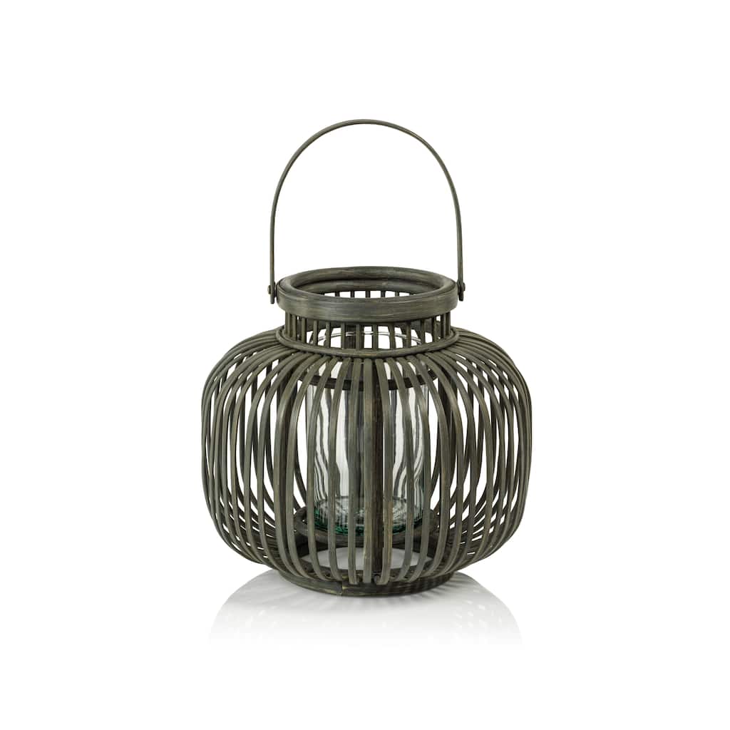 Dumai Gray Bamboo Decorative Lantern