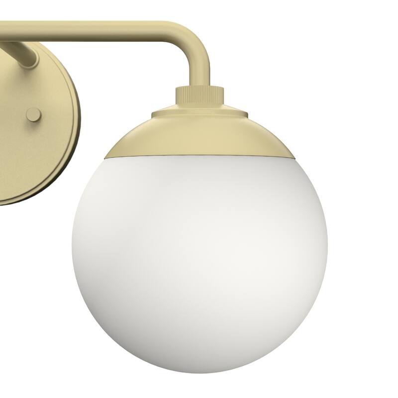 Hunter Hepburn 2 Light Vanity Wall Light, Damp Rated - Vintage, Mid-Century Modern, Glam
