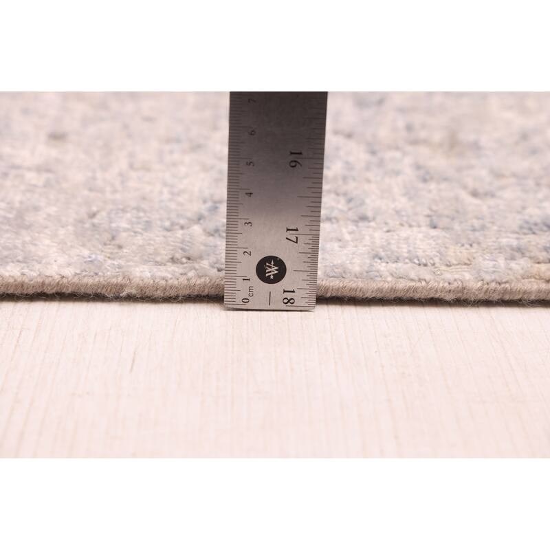 ECARPETGALLERY Hand-knotted Legacy Light Denim Blue Silk, Wool Rug - 4'0 x 10'3