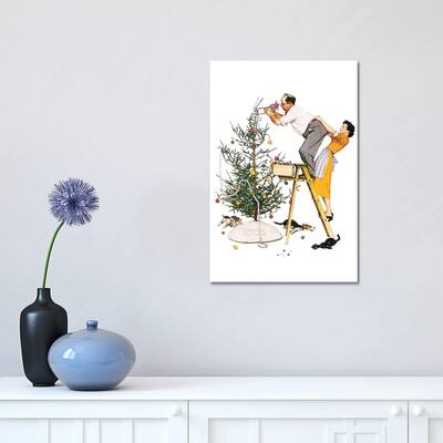 iCanvas "Trimming the Tree" by Norman Rockwell Canvas Print