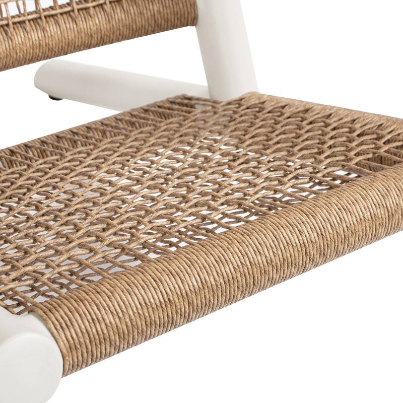 Atlas Adirondack Outdoor Lounge Chair Natural Beige All Weather Wicker