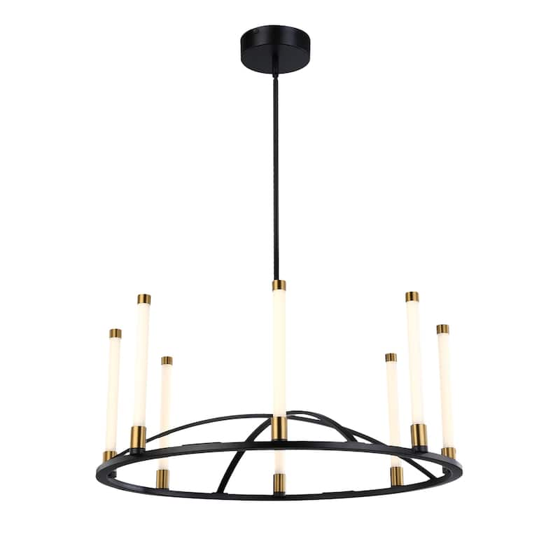 Infiniti Collection 8-Light Integrated LED Chandelier, Matte Black & Brass