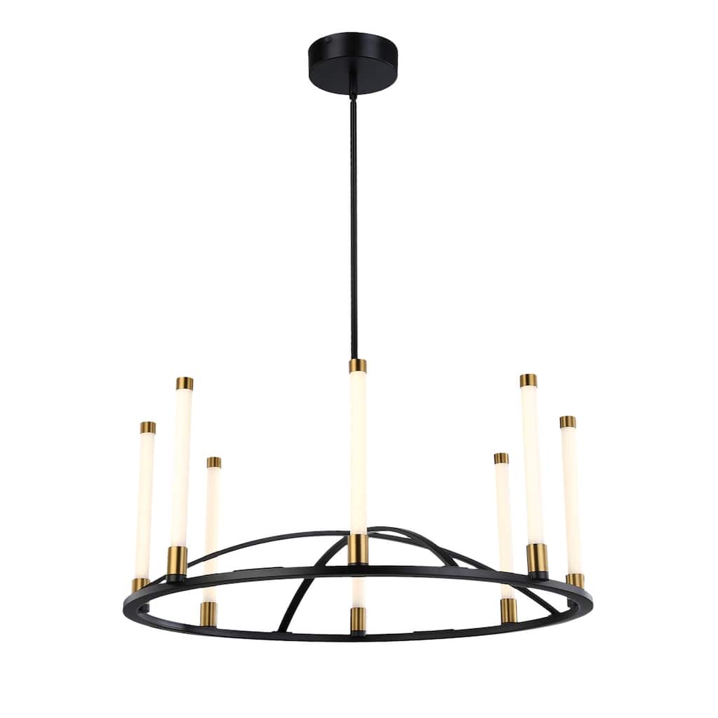 Infiniti Collection 8-Light Integrated LED Chandelier, Matte Black & Brass