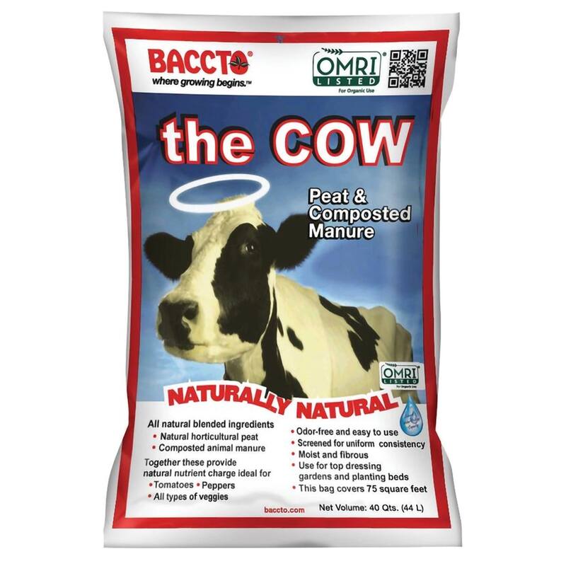 Baccto Wholly Cow Horticulture Peat & Composted Manure, 40 Quarts (8 Pack) - 608