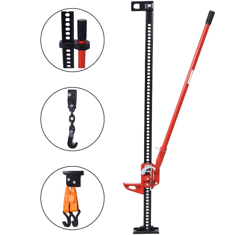 High Lift Farm Jack, 48" Utility Farm Jack, 7000 lbs Capacity Ratcheting Off Road Utility Jack, Heavy-Duty Farm Jack