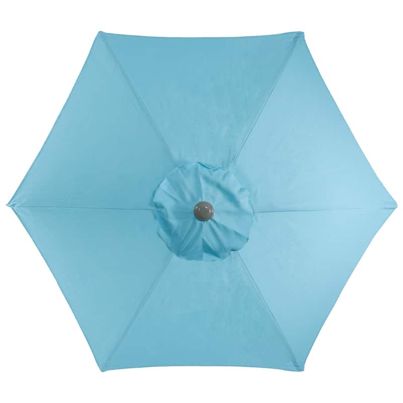 6.5' Outdoor Patio Market Umbrella with Hand Crank - Turquoise Blue