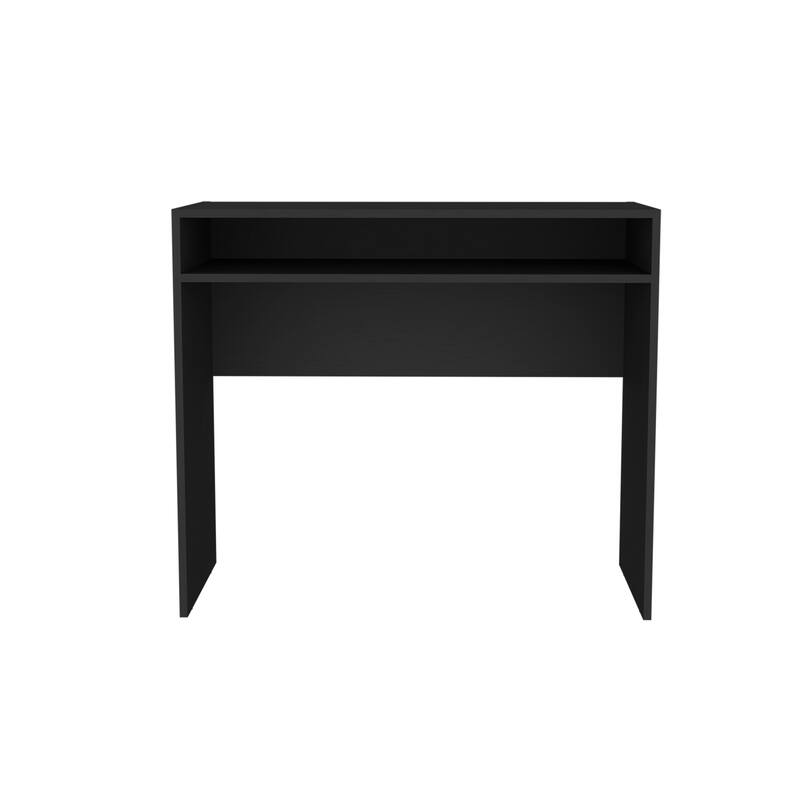 Contemporary Writing Desk with Minimalist Style, Extra Storage Shelf, and Water-Resistant Top for Versatile Use