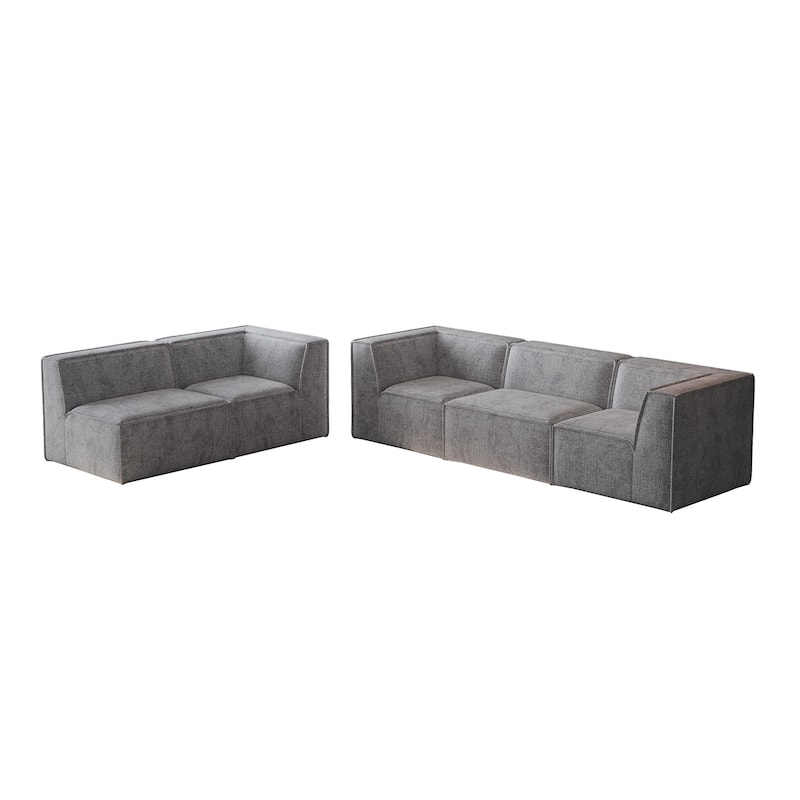 106"x106" Chenille Modular L-Shaped Sectional Sofa (5-Piece)