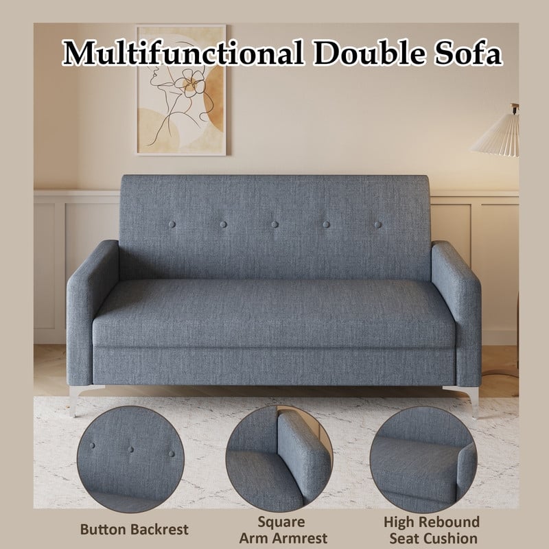 57.1" Two-Seater Sofa With Storage Function