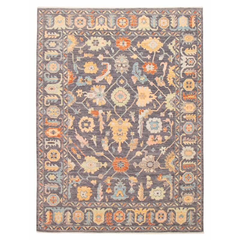 ECARPETGALLERY Hand-knotted Modern Oushak Dark Grey Wool Rug - 9' 1" x 12' 5" - Dark Grey - 9' 1" x 12' 5" - Rectangle