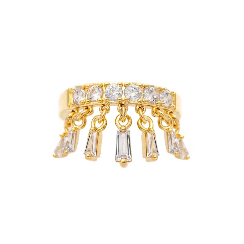Cubic Zirconia Dangle Band Ring - 7
