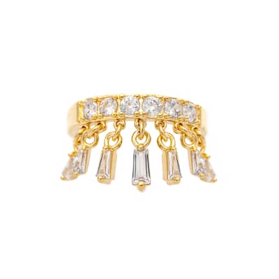 Cubic Zirconia Dangle Band Ring