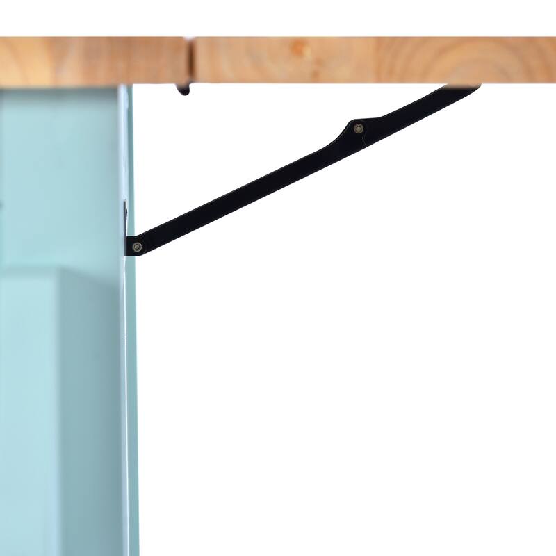 52.20'' Rubberwood Kitchen Cart with Drop-leaf, Sliding Door, Adjustable Shelf, Removable Wheels and 2 Drawers