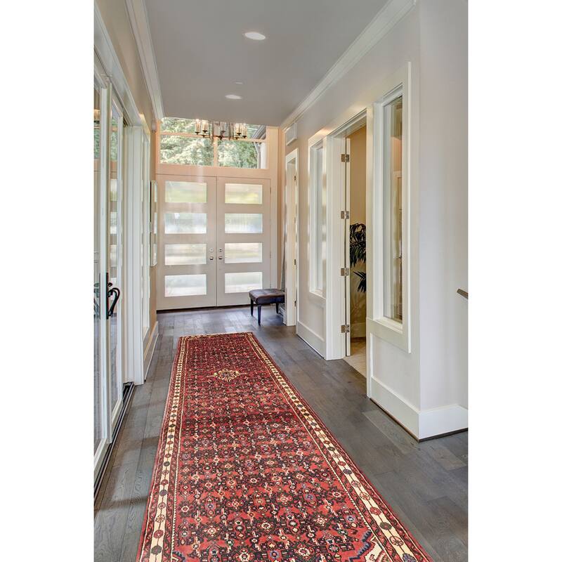 ECARPETGALLERY Hand-knotted Andelz Red Wool Rug - 3'4 x 12'11