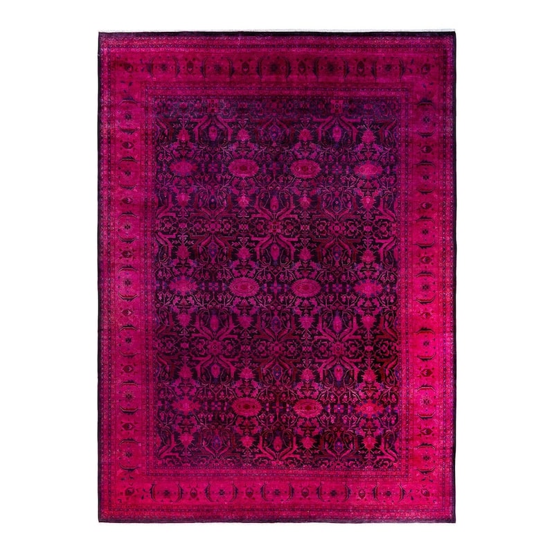 Fine Vibrance One-of-a-Kind Hand-Knotted Area Rug - Purple, 10' 1" x 14' 3" - 10' 1" x 14' 3"