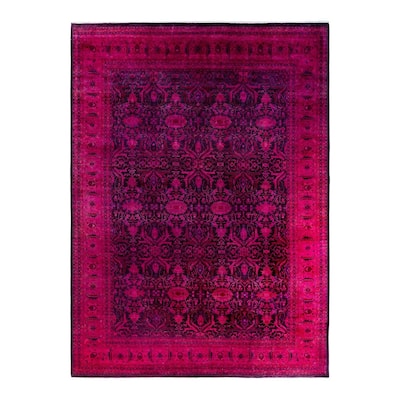 Fine Vibrance One-of-a-Kind Hand-Knotted Area Rug - Purple, 10' 1" x 14' 3" - 10' 1" x 14' 3"