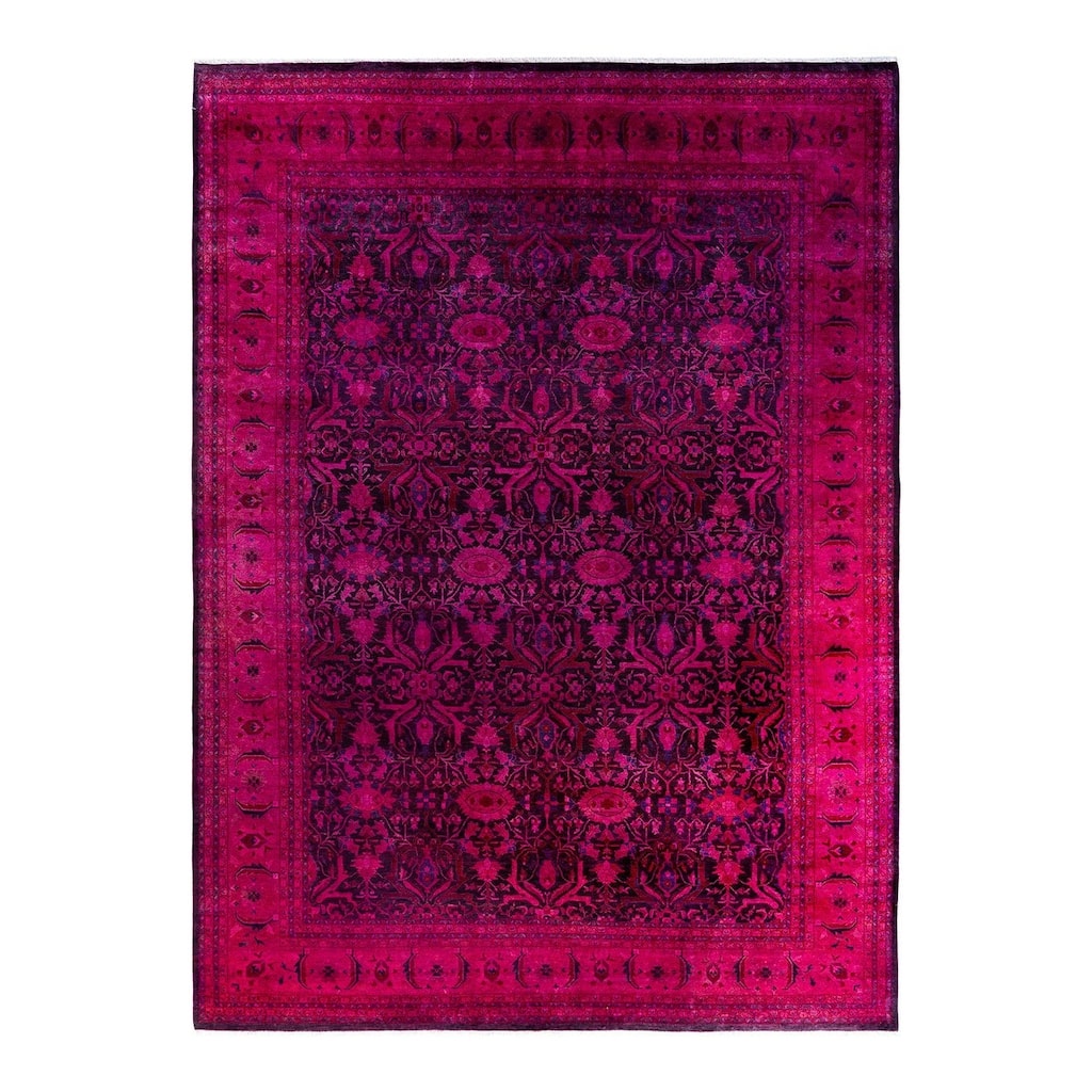 Fine Vibrance One-of-a-Kind Hand-Knotted Area Rug - Purple, 10' 1" x 14' 3" - 10' 1" x 14' 3"
