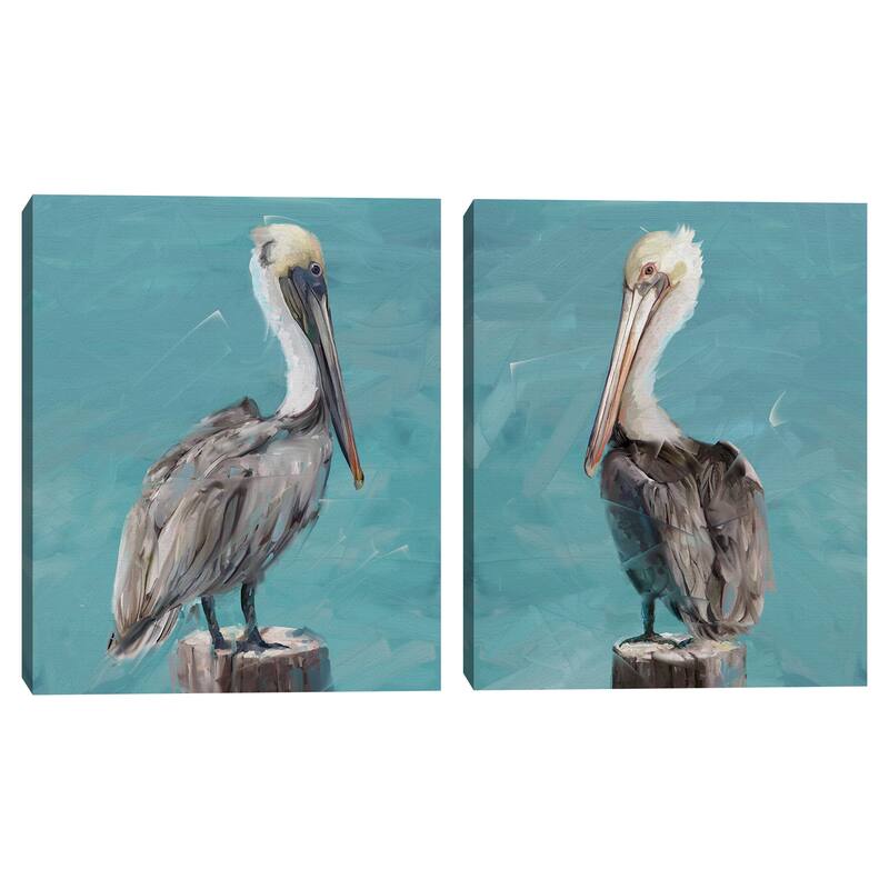 Pelican Perch I & II by Studio Arts Canvas Art Prints